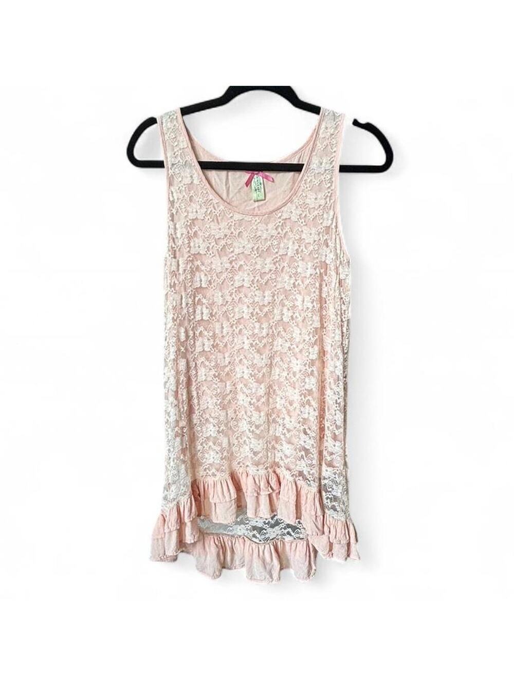 Coquette dainty lace overlayed tank/dress
